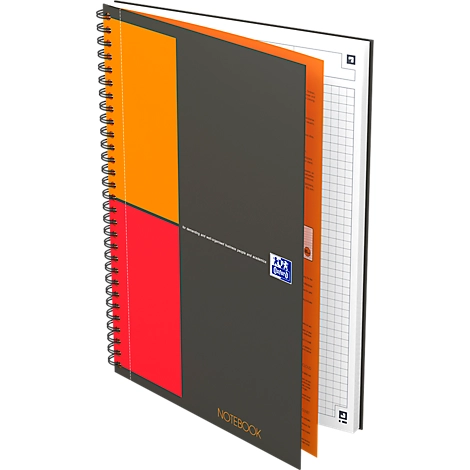 Collegeblock Oxford International Notebook, B5, kariert, 80 g/m², SCRIBZEE® kompatibel, 80 Blatt, 5 Stück