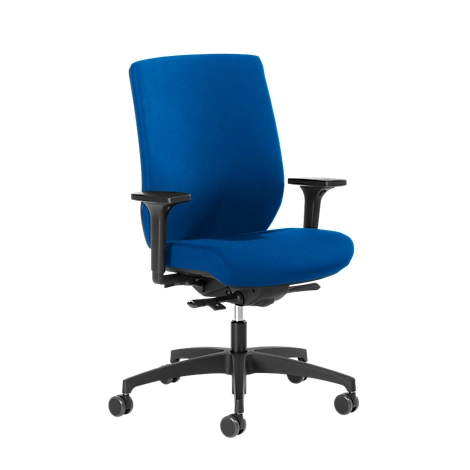 Dauphin Bürostuhl SHAPE 29675, Synchronmechanik, mit Armlehnen, Lordosenstütze, blau