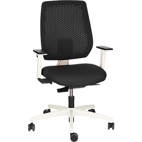 Dauphin Bürostuhl SPEED-O, Synchronmechanik, mit Armlehnen, Rückenlehne mit Synchro-Relax-Automatic, Gestell weiß, schwarz