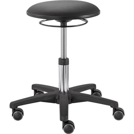 Drehhocker TEC basic IS 1989, höhenverstellbar, ergonomischer Polster-Sitz, schwarz