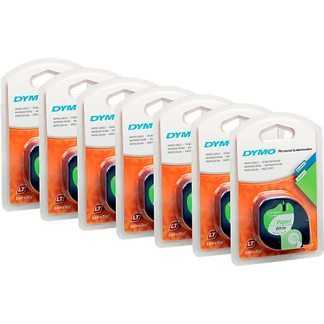 DYMO® Schriftbandkassetten 91220, Papier, 12 mm, 6 + 1 GRATIS