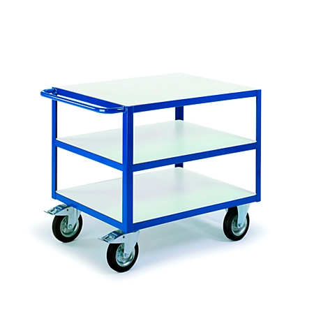 ESD-Tischwagen mit 3 Ladeflächen, 1000 x 700 mm, Tragkraft 500 kg