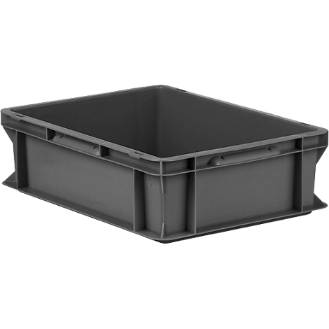 Euro-Maß-Behälter Serie EF 4120, Inhalt 11,1 l, Unterfassgriff, eisengrau