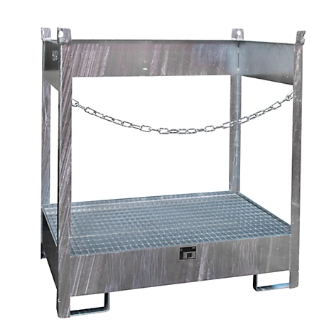 Fass-Stapelpalette Bauer FSP-2, seitlich offen, für 2 x 200 l Fass, verzinkt