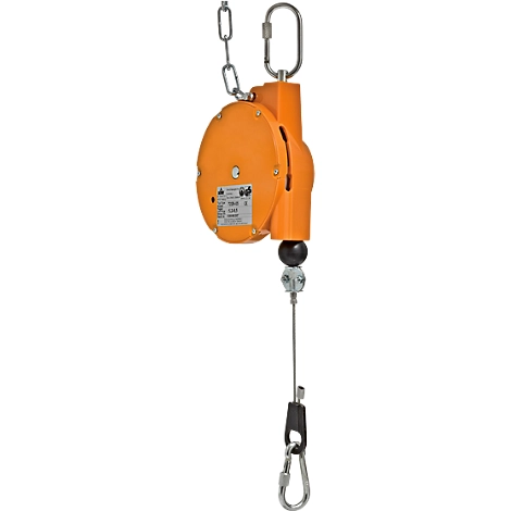 Federzug HAHN+KOLB Autostat Typ 7228, mit Balancer, Traglast 0,4 bis 1,2 kg, Seilauszugslänge bis 1600 mm, Spezialkunststoff, orange