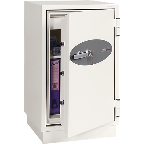 Feuerschutzschrank FS 0442, Schlüsselschloss, B 520 x T 520 x H 820 mm, Stahl, signalweiß RAL 9003