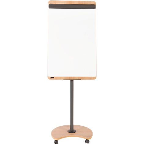 Flipchart Rocada Natural Mobil, Stahlboard, Rahmen in Holzoptik, mit Rollen
