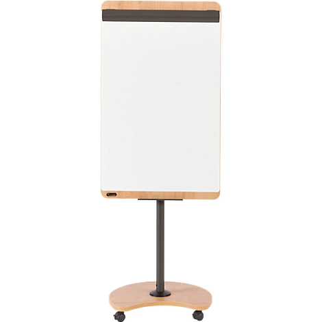 Flipchart Rocada Natural Transformer, Stahlboard, Rahmen in Holzoptik, mit Rollen