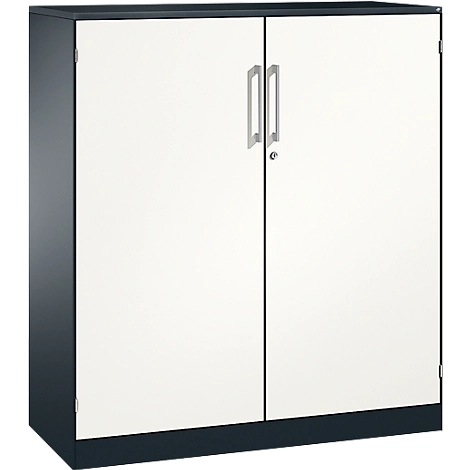 Flügeltürenschrank ASISTO C 3000, 3 Ordnerhöhen, B 1200 mm, anthrazit/weiß