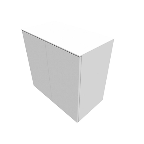 Flügeltürenschrank SOLUS PLAY, 2 Ordnerhöhen, grifflos, B 800 x T 440 x H 748 mm, weiß