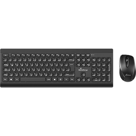 Funk-Tastatur/Maus-Set MediaRange MROS104, Tastatur 105 Tasten, 5-Tasten Maus