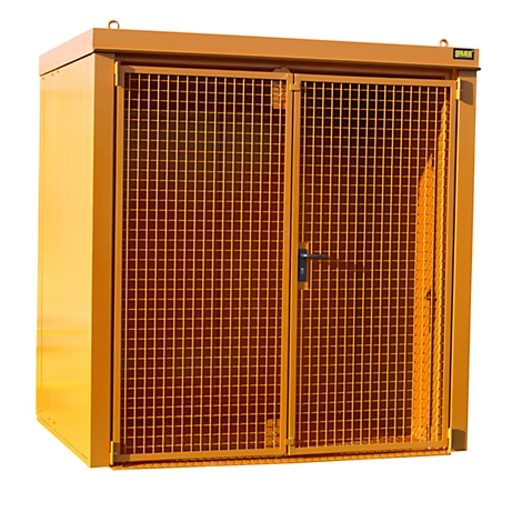 Gasflaschencontainer BAUER GFC-B M2, B 1570 x T 2125 x H 2265, für 35 Gasflaschen, feuerbeständig, abschließbar, orange