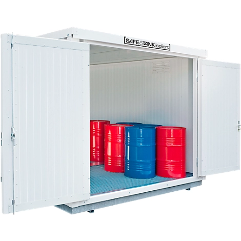 Gefahrstoffcontainer SAFE Tank 1000 KTC, isoliert, RAL 9002 grauweiß, B 3050 x T 2170