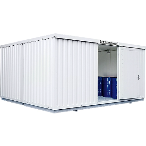 Gefahrstoffcontainer SAFE Tank 4000, isoliert, RAL 9002 grauweiß, B 5080 x T 4340 x H 2520 mm