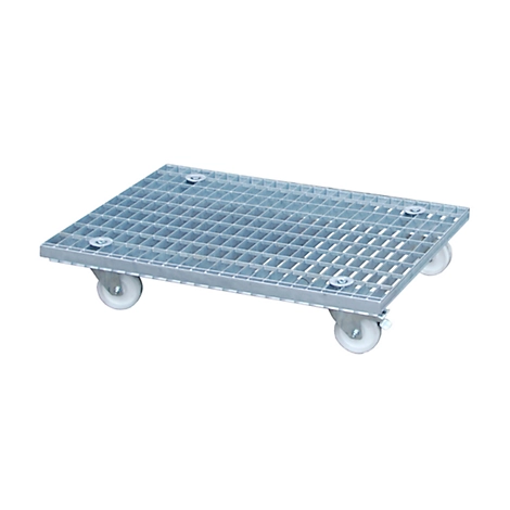 Gitterrost-Rollwagen, innerbetrieblich, verzinkt, 800 x 600 mm