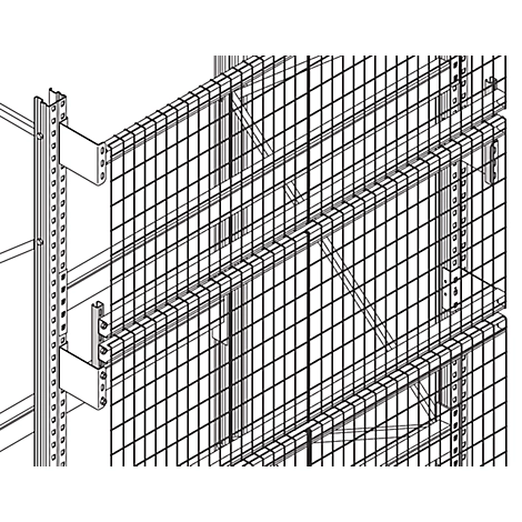 Gitterrückwand GRM-Set 2, Regalhöhe 2500 x Regallänge 2200 mm