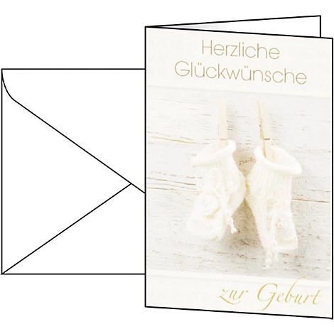 Glückwunsch-Karten Baby, inkl. weißer Umschläge, 10 Stück