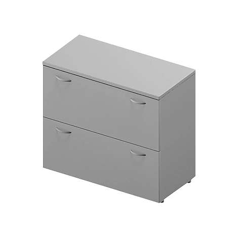 Hängeregistraturschrank ARLON OFFICE, 2 Ordnerhöhen, B 900 x T 450 x H 816 mm, lichtgrau/alu