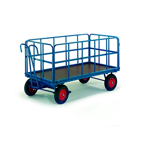 Handpritschenwagen mit Rohrgitterwänden, Lufträder, 1930 x 930 mm, Tragkraft 1000 kg
