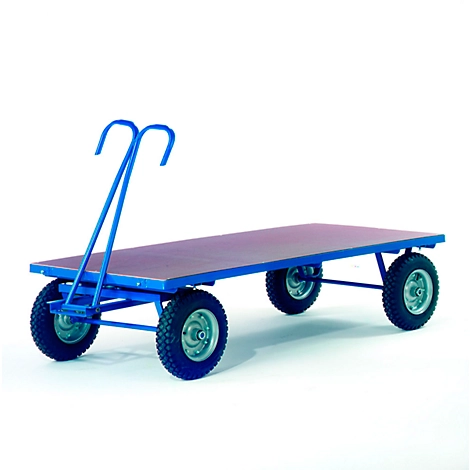 Handpritschenwagen ohne Bordwände, Räder aus Vollgummi, 2000 x 1000 mm