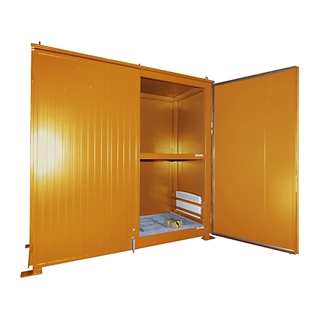 Isolierter Regalcontainer BAUER CEH 29-2 IBC, Stahl, Doppelflügeltor, B 3220 x T 1500 x H 3510 mm, orange