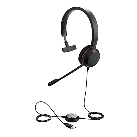 Jabra On-Ear Headset Evolve 20 MS, USB, Schaumstoff-Ohrpolster, Mono