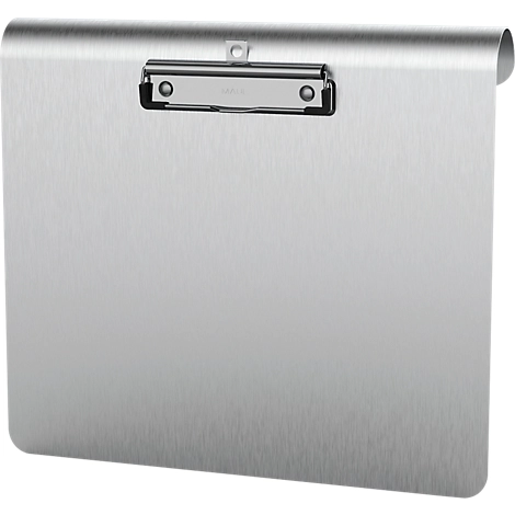 Klemmbrett Maul MAULmedic, Format DIN A4 , Querformat, Klemmweite 8 mm, auch zum Aufhängen, Aluminium, silber