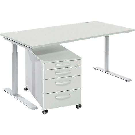 Komplettset Modena Flex, Schreibtisch B 1600 mm, höhenverstellbar