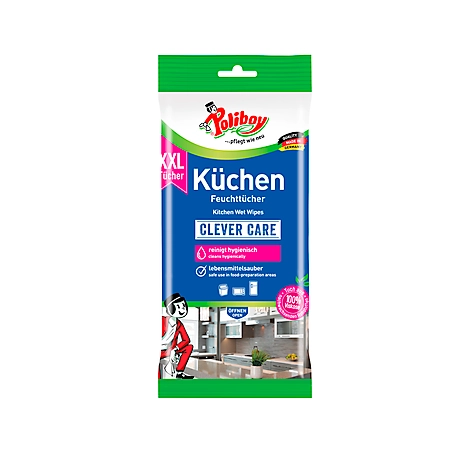 Küchen-Feuchttücher POLIBOY, teilbares XXL-Format, streifenfrei, lebensmittelsauber, 24 Stück