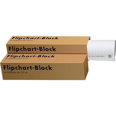 Landré Flipchart-Block, 5 Stück, aus 100% Recycling-Papier, kariert