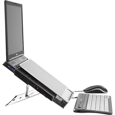 Laptop Halterung BakkerElkhuizen Ergo-Q 260, für Laptops bis 15,6', 5-stufig höhenverstellbar, mit Dokumentenhalter