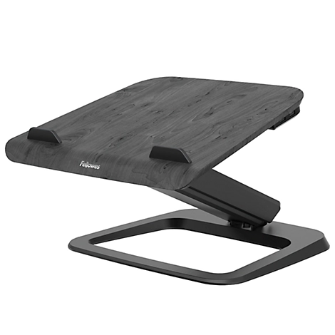 Laptop-Ständer Fellowes Hana™, bis 17 Zoll und 4,5 kg, winkel- und höhenverstellbar, 90° drehbar, USB-Anschlüsse, schwarz