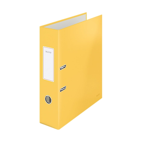 Leitz® Ordner 180° Cosy, A4, 180°-Präzisionsmechanik, Schreibschild & Griffloch, Rückenbreite 80 mm, gelb