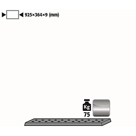Lochblecheinsatz Standard für asecos Sicherheitsschränke der UB90 Serie, Edelstahl 1.4016, B 925 x T 364 x H 9 mm, bis 75 kg