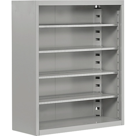 Magazinregal, 830 mm hoch, 4 Böden, ohne Kästen, weißaluminium