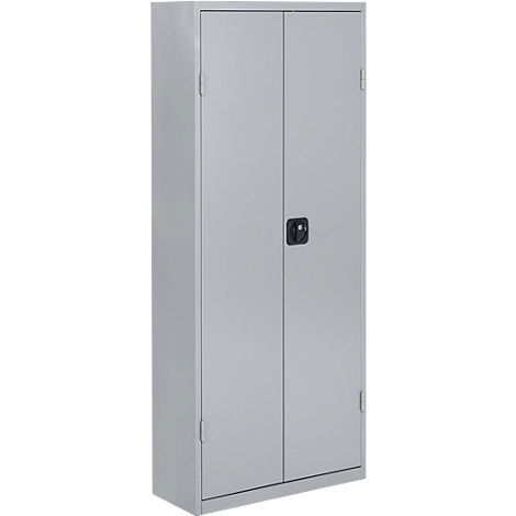 Magazinschrank, 1690 mm hoch, 11 Böden, 60 Kästen, mit Türen, hellsilber