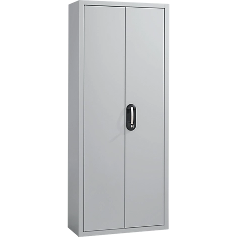 Magazinschrank, 1690 mm hoch, 11 Böden, o. Kästen, mit Türen, hellsilber