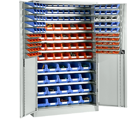 Magazinschrank Schäfer Shop Select, mit Ausstattung, B 1200 x T 500 x H 1935 mm, Stahl, lichtgrau