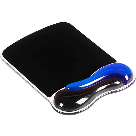 Mauspad mit Gelkissen Kensington Duo, Belüftungskanäle, Memoryfunktion, B 182 x T 240 x H 25 mm, blau-grau