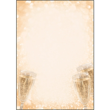 Motivpapier Sigel Champagne, A4, 90 g/m², Sektglas-Motiv, 100 Blatt