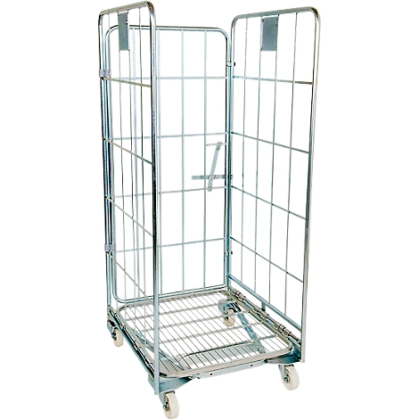 Nestbarer Rollbehälter, 3-seitig, Traglast 500 kg