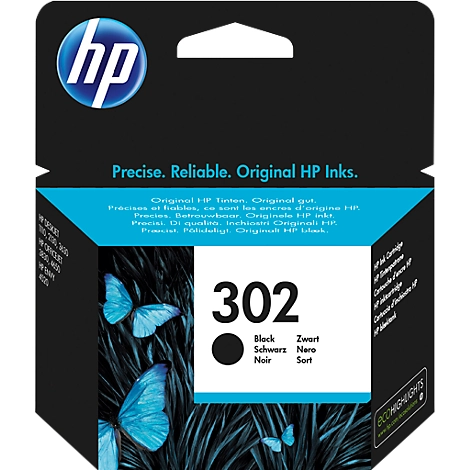 Original HP Tintenpatrone 302, Einzelpack, schwarz