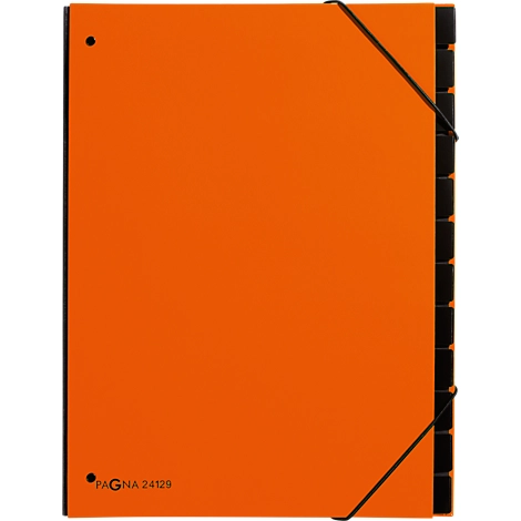 Pagna Pultordner Trend, für DIN A4, Karton, 12 Fächer, orange