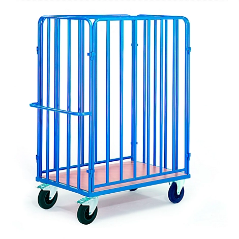 Paketwagen mit Längswänden, 1 Rückwand und 1 Vorderwand, 1000 x 640 mm