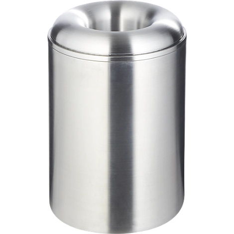 Papierkorb, rund, selbstlöschend, Volumen 13 l, mit Löschdeckel, flüssigkeitsdicht, Ø 260 x H 302 mm, Aluminium
