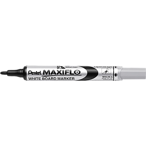 Pentel Whiteboardmarker Maxiflow, Schreibspitze 2 mm, 12 Stück, schwarz