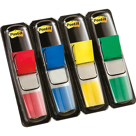 Post-it Index Streifen Mini 683-4, rot, gelb, blau, grün