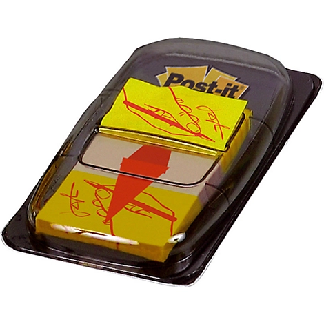 Post-it Index Streifen Standard 680-31, gelb mit Unterschrift