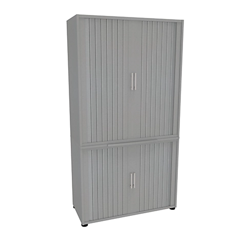 Querrollladenschrank, zweiteilig, B 1000 mm, 5 OH, silber