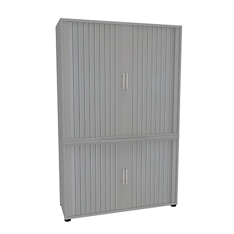 Querrollladenschrank, zweiteilig, B 1200 mm, 5 OH, silber